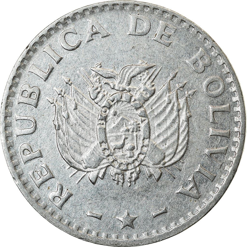 Bolivia | 5 centavos | Roestvrij staal | Wapen | KM:201 | 1987