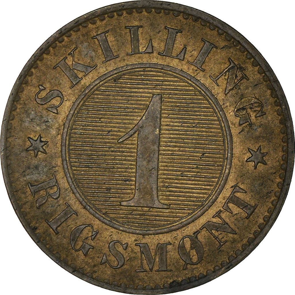 Denmark | 1 Skilling Rigsmont Coin | Bronze | KM:763 | 1856-1863