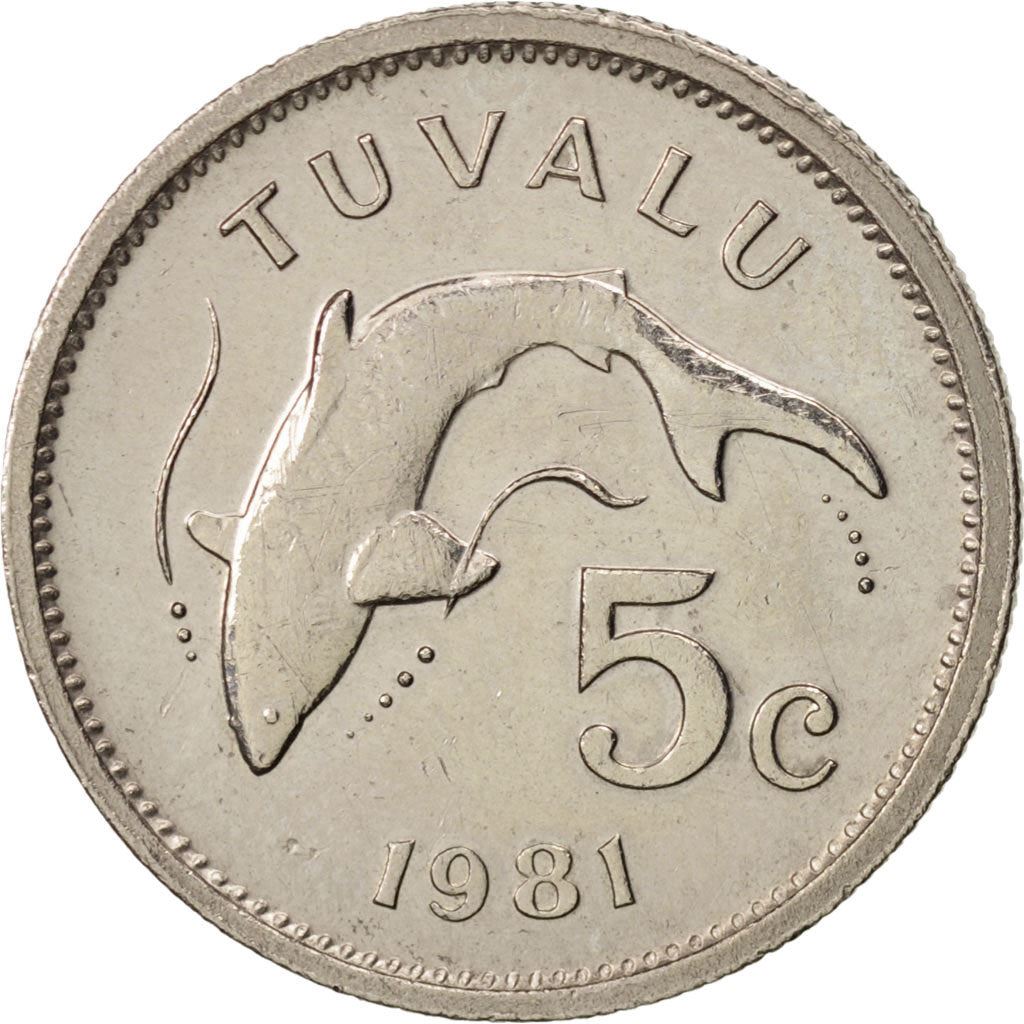 Tuvalu | 5 Cents Coin | Tiger shark | Km:3 | 1976 - 1985