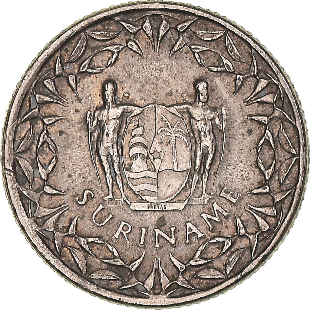 Suriname | 10 Cents Coin | Natives | Wreath | Km:13 | 1962 - 1986