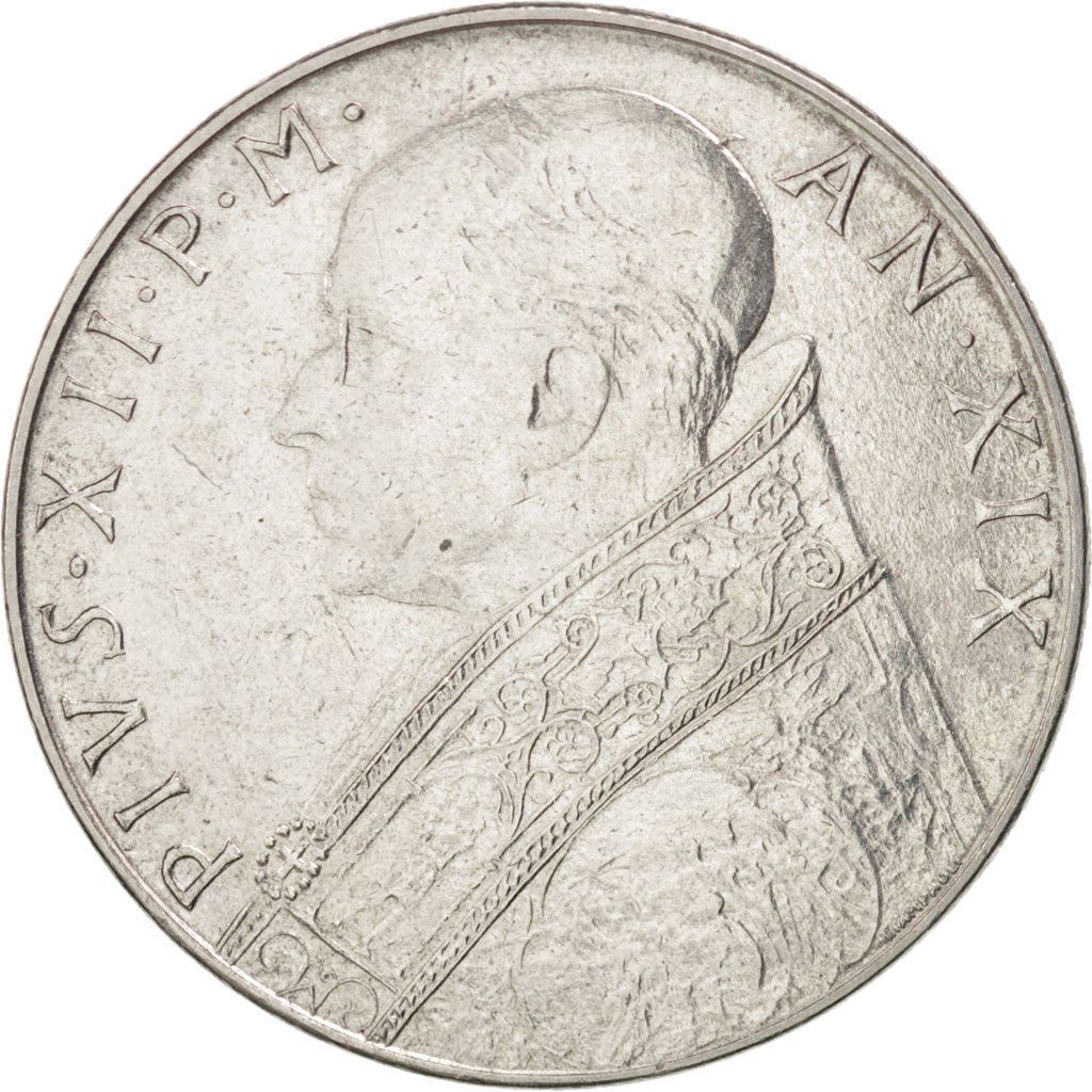 Vatican City | 100 Lire Coin | Pius XII | Km:55 | 1955 - 1958