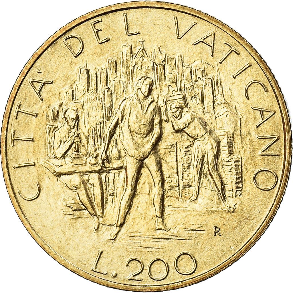 Vatikanstaten | 200 Lire mynt | Johannes Paul II | Km:217 | 1989