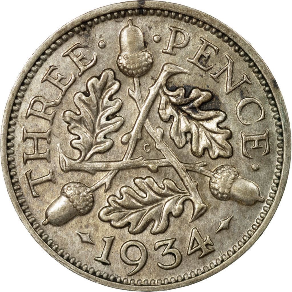 United Kingdom | 3 Pence Coin | George V | KM:831 | 1927 - 1936