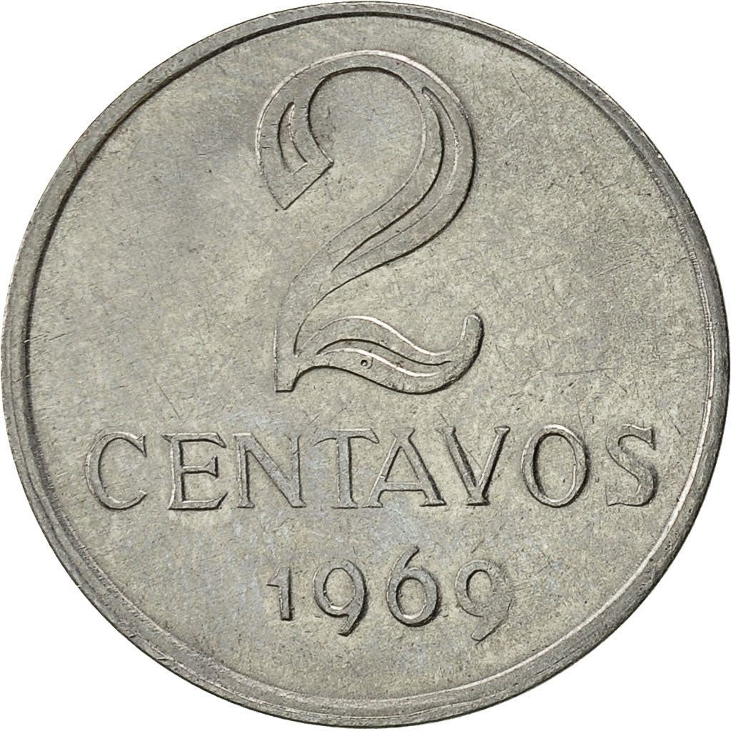 Brazil | 2 Centavos Coin | Effigy | Km:576.1 | 1969 - 1975