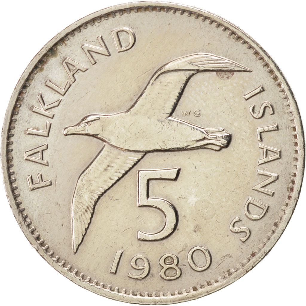 Falkland Islands | 5 Pence Coin | Black-browed albatross | Km:4.1 | 1974 - 1992