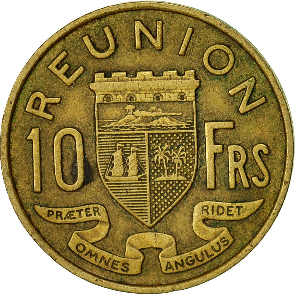 Reunion | 10 Francs Coin | Crowned shield | Km:10 | 1955 - 1964