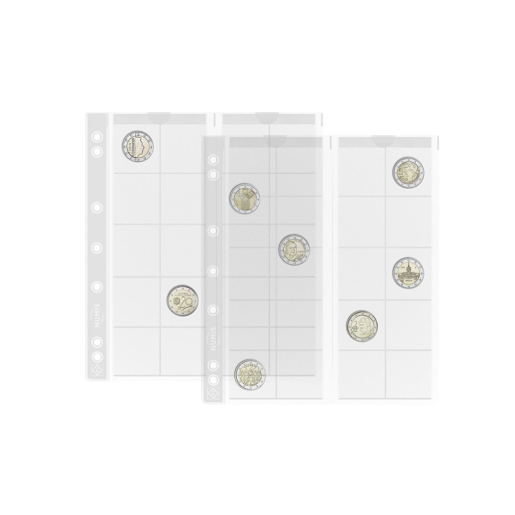 NUMIS Coin Sheets for Coin Albums | Packs of 5 | Different Pocket Conf