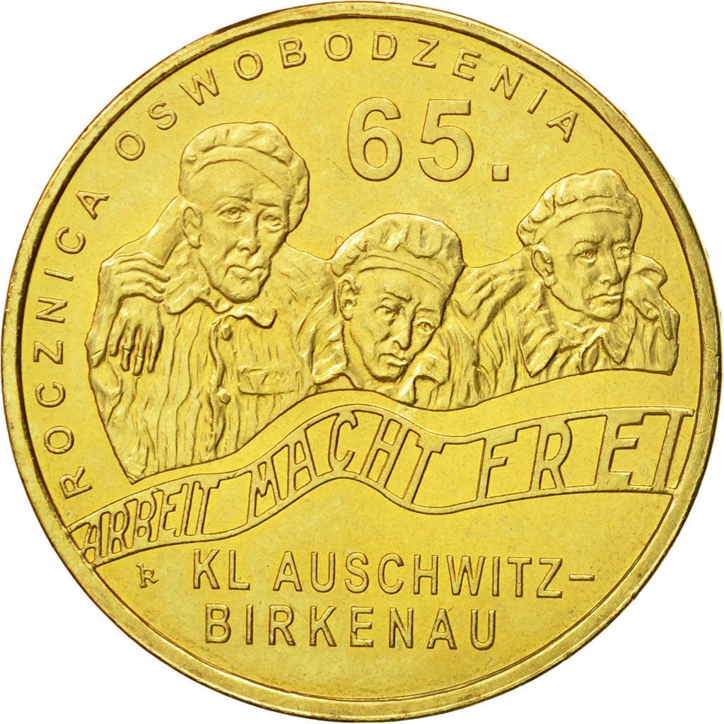 Poland | 2 Zlotys Coin | Auschwitz-Birkenau Liberation | Y:712 | 2010