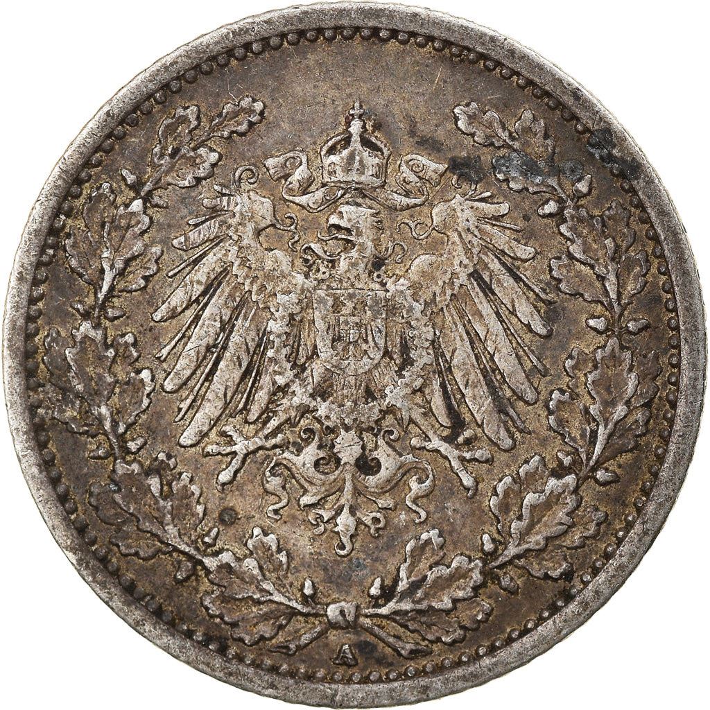 German Empire 1/2 Mark Coin | Deutsches Reich | Wilhelm II | Type 2 | KM17 | 1905 - 1919