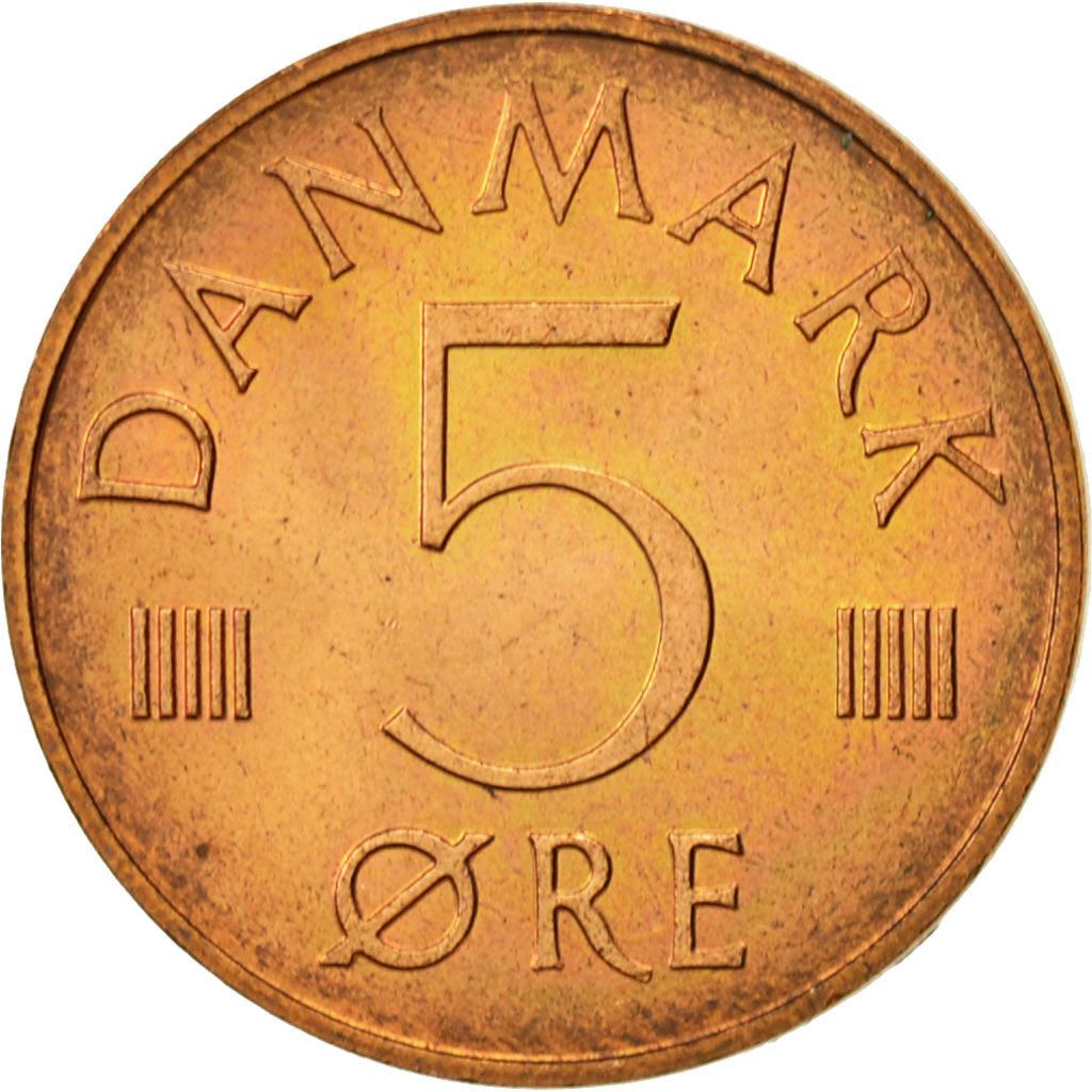 Denmark | 5 Ore Coin | Monogram | Km:859 | 1973 - 1988
