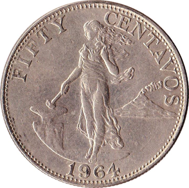 Philippines 50 Centavos Coin | KM190 | 1958 - 1964