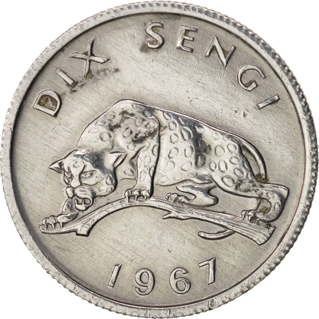 Congo-Leopoldville | 10 Sengi Coin | Leopard | Km:7 | 1967