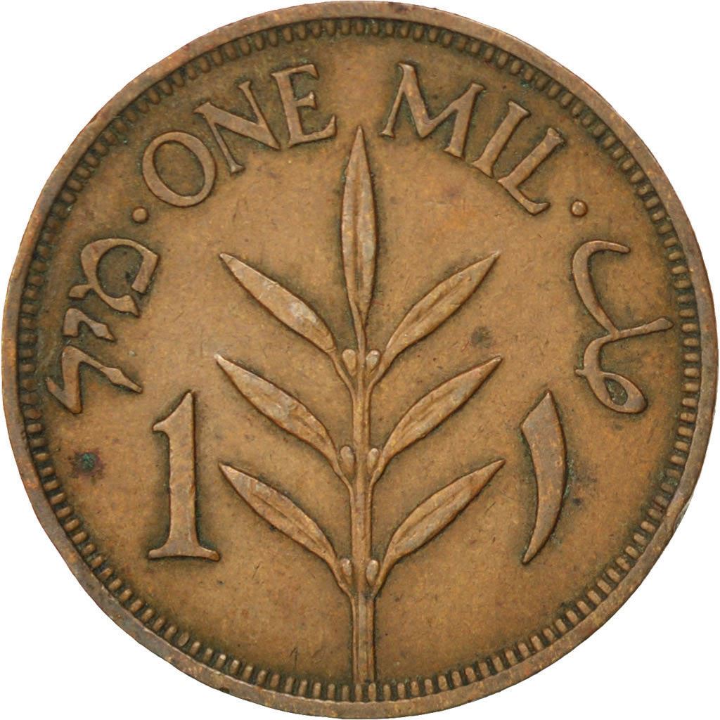 British Palestine | 1 Mil Coin | Olive Branch | Km:1 | 1927 - 1947
