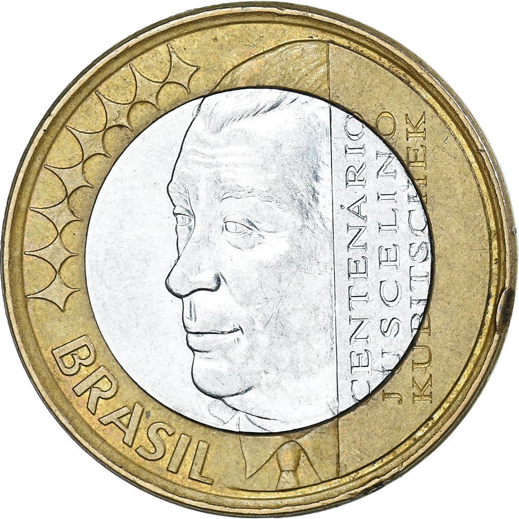 Brazil | 1 Real Coin | Juscelino Kubitschek | Km:656 | 2002
