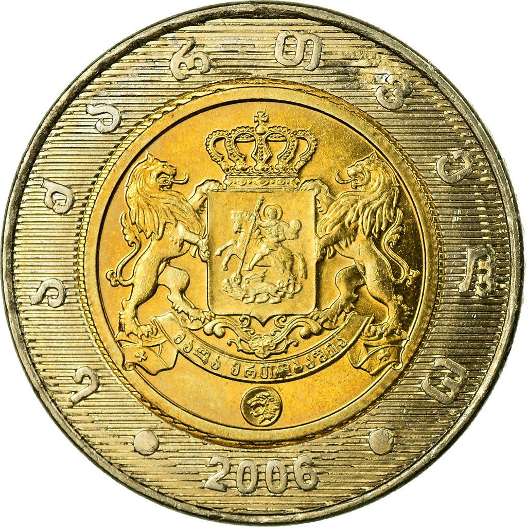 Georgia Coin | 2 Lari | León | Antiguo Kolkhi Tetri | KM94 | 2006