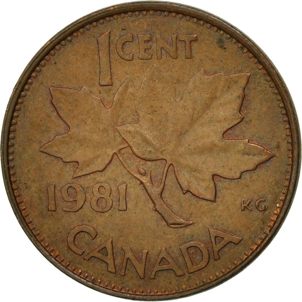 Canada | 1 Cent Coin | Bronze | 2nd portrait | KM:127 | 1980-1981