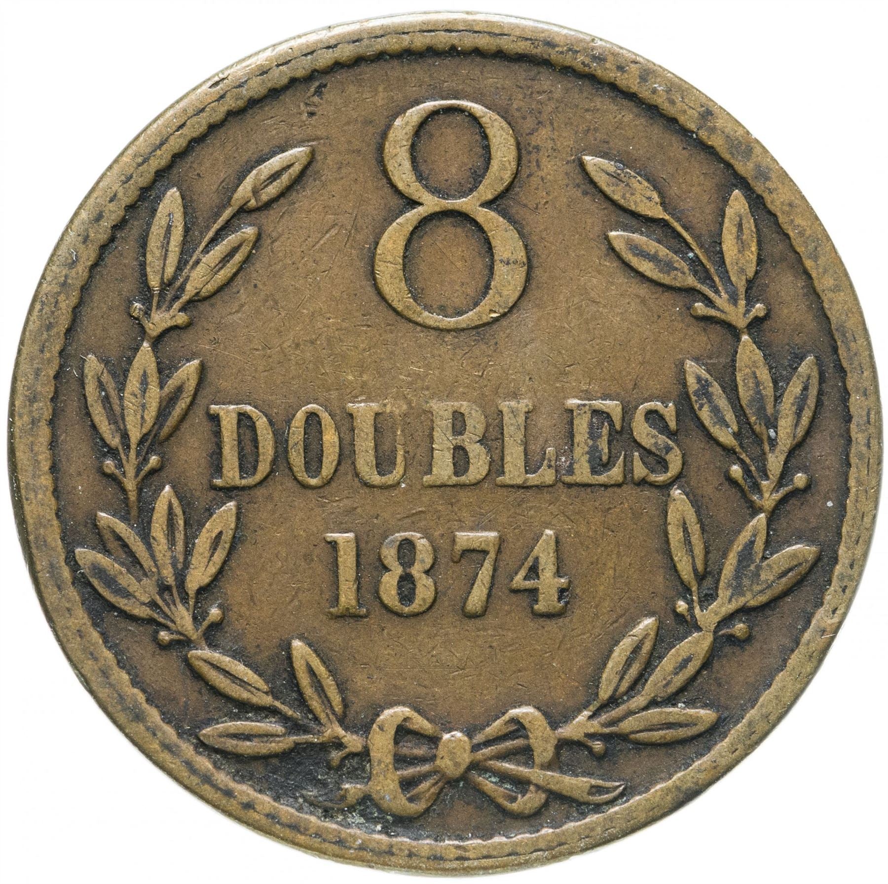 Moneta Guernsey 8 Doubles | KM7 | 1864 - 1911