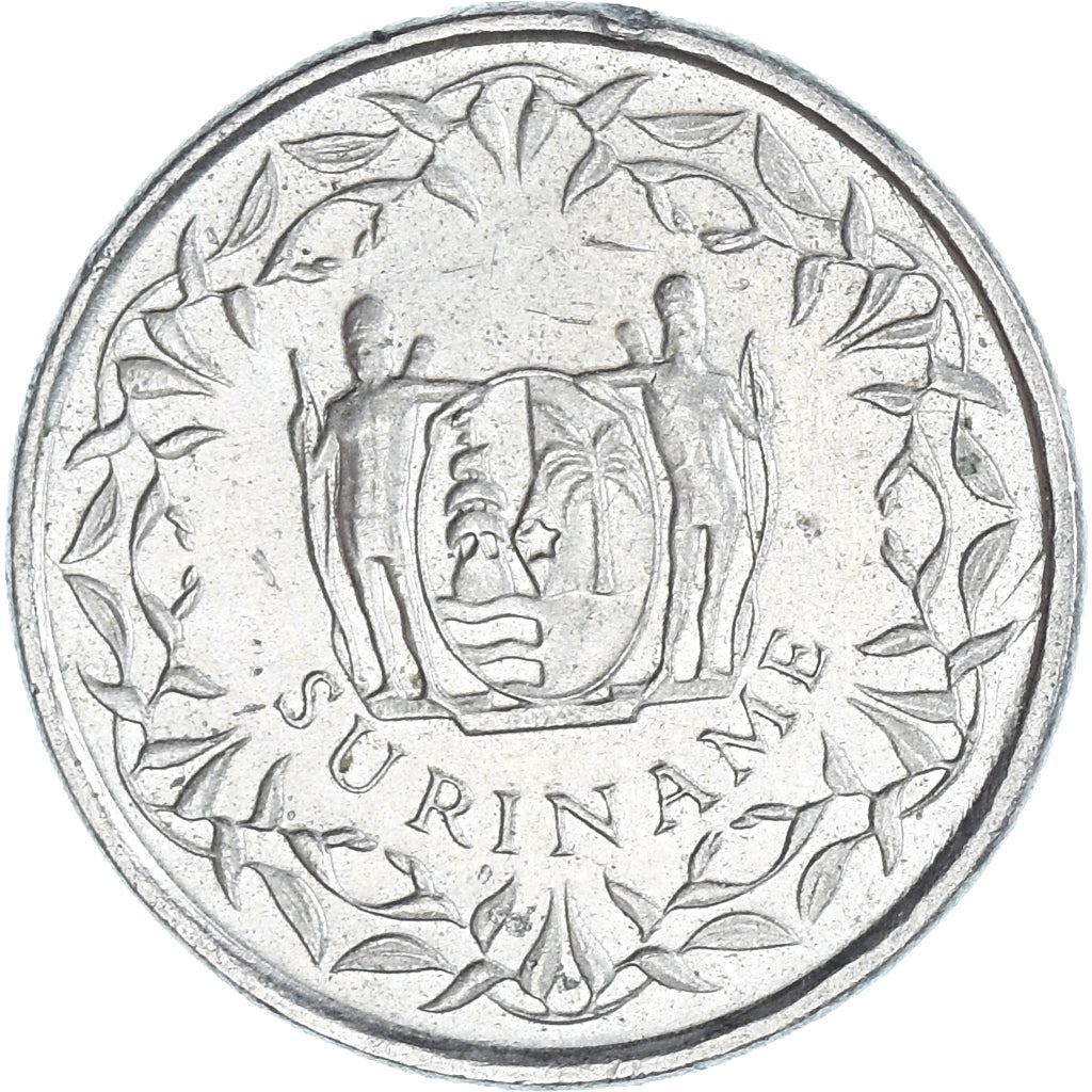 Suriname | 10 Cents Coin | Wreath | Natives | Km:13A | 1987 - 2021