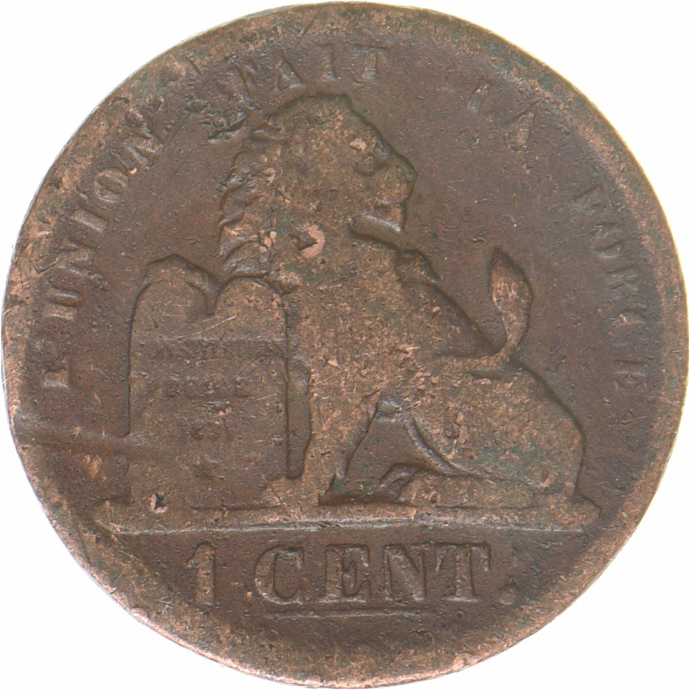Belgien | 1 centime-mønt | Léopold I | Kobber | KM:1.1-1.4 | 1832-1863