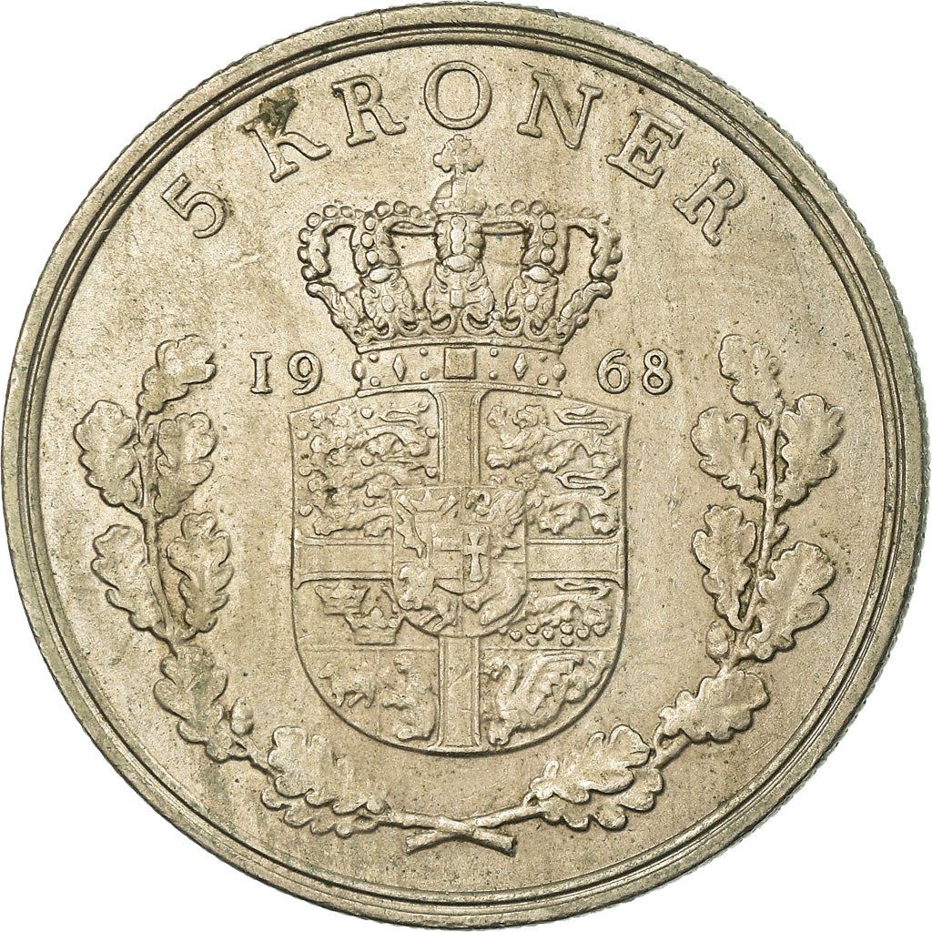 Denmark | 5 Kroner Coin | Frederik IX | Km:853 | 1960 - 1972