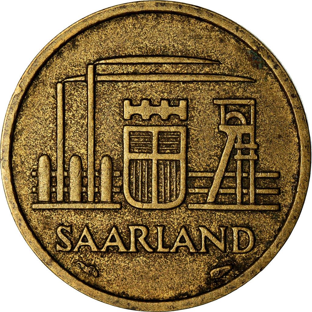 Saar | 10 Franken Coin | Industrial scene | Km:1 | 1954