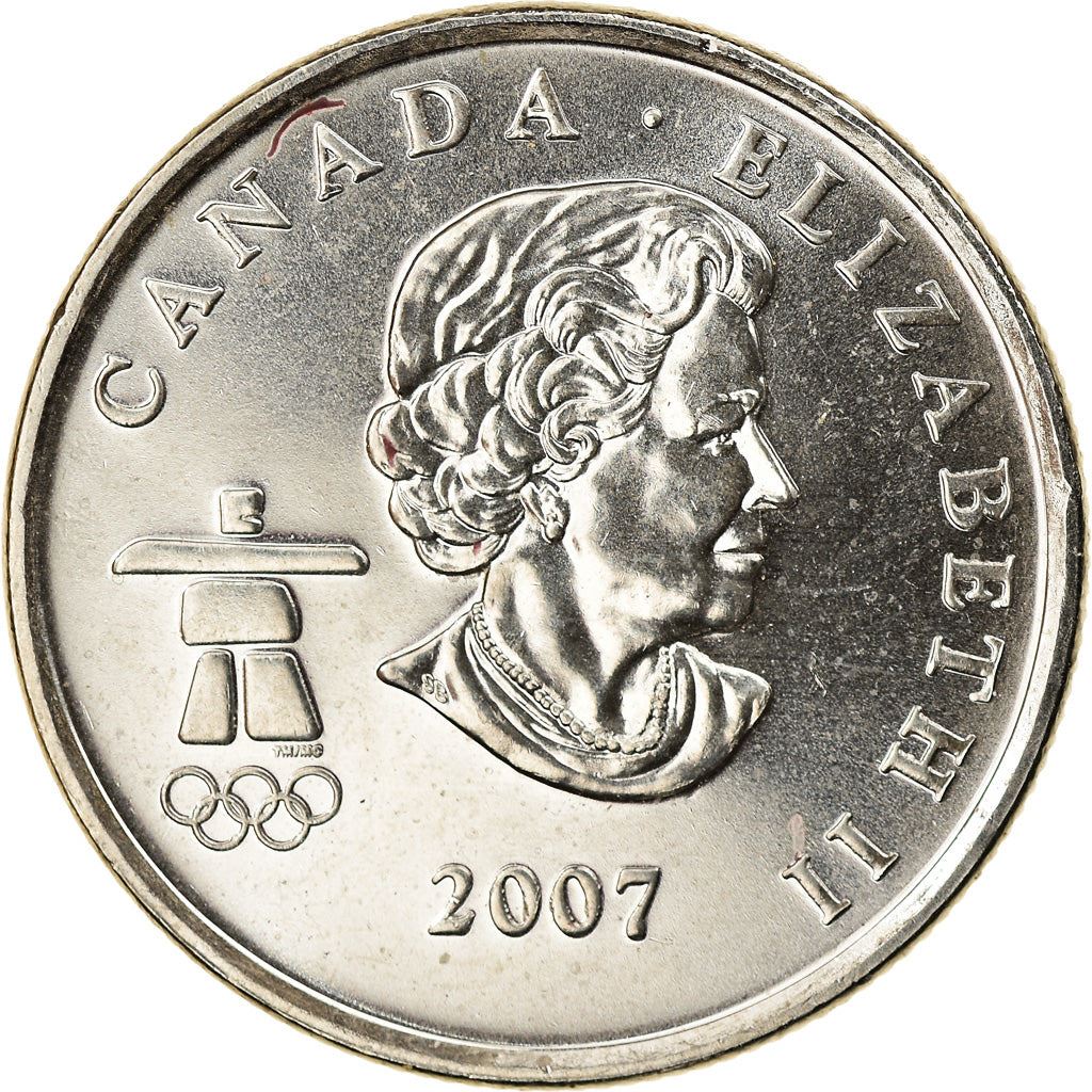 Canada | 25 Cents Coin | Nickel plated steel | Alpine skiing | KM:686 | 2007-2008