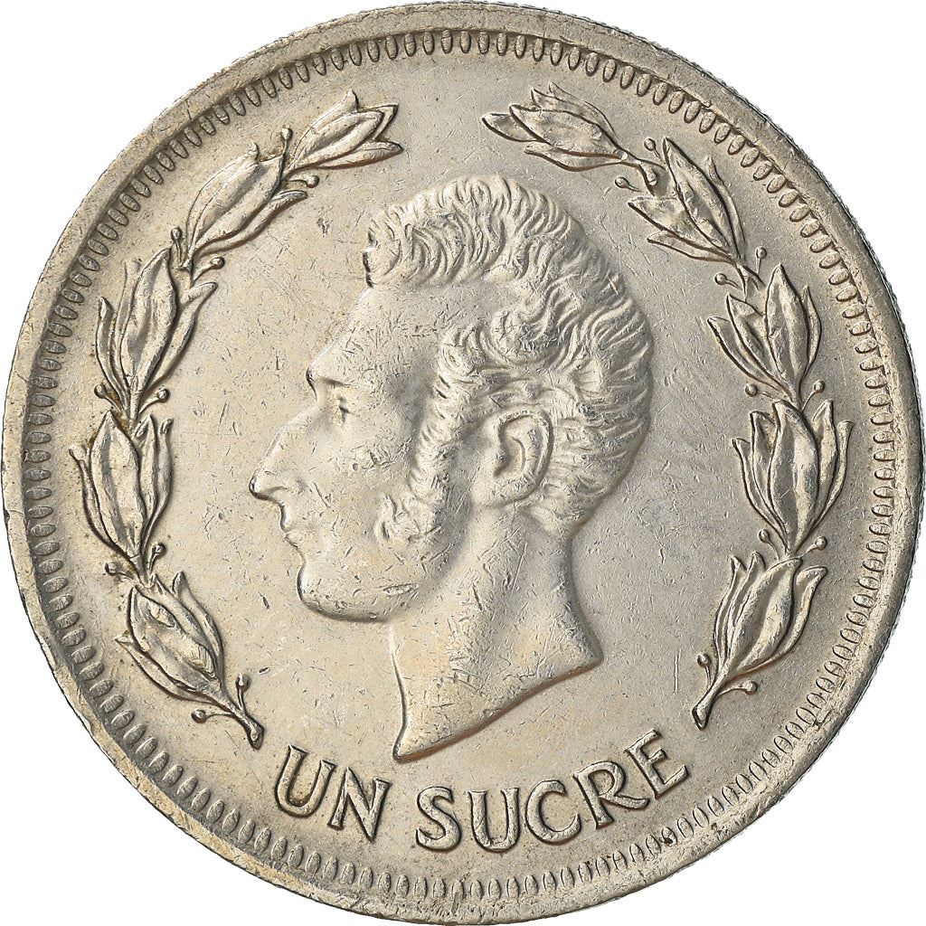 Ecuador | 1 Sucre Coin | Antonio José de Sucre | Nickel clad steel | KM:83 | 1974-1977