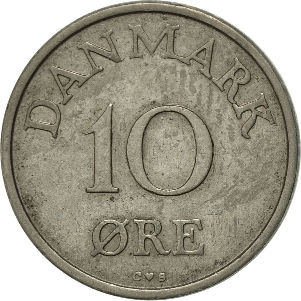 Denmark | 10 Ore Coin | Monogram | Km:841 | 1948 - 1960
