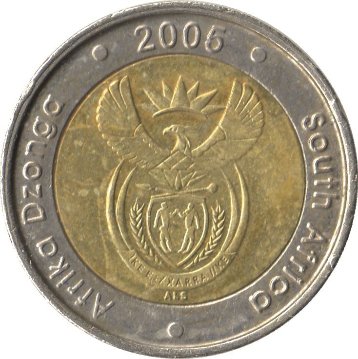 South Africa | 5 Rand Coin | Animals | Wildebeest | Gnu | Km:297 | 2005