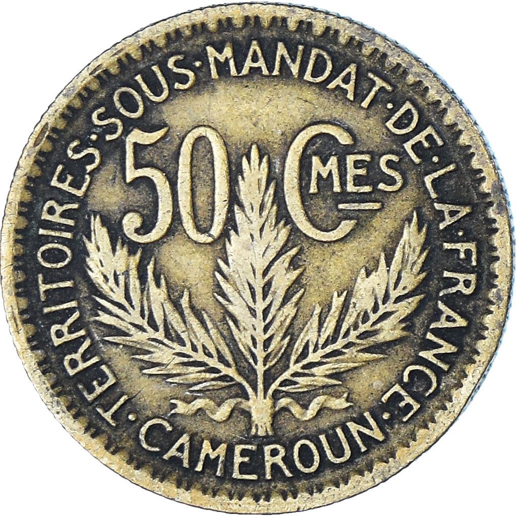 French Cameroon | 50 Centimes Coin | Marianne | Phrygian Cap | Km:1 | 1924 - 1926