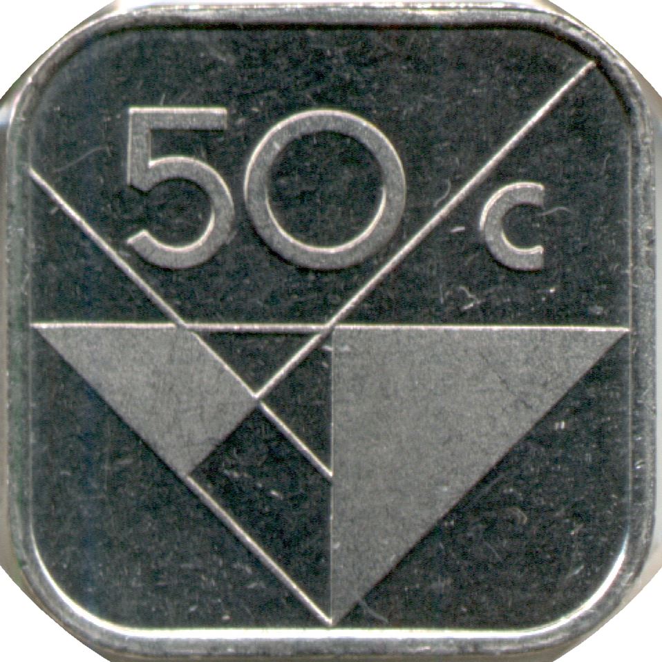 Aruba 50 Cents Coin | Queen Beatrix | Willem Alexander | KM4 | 1986 - 2019