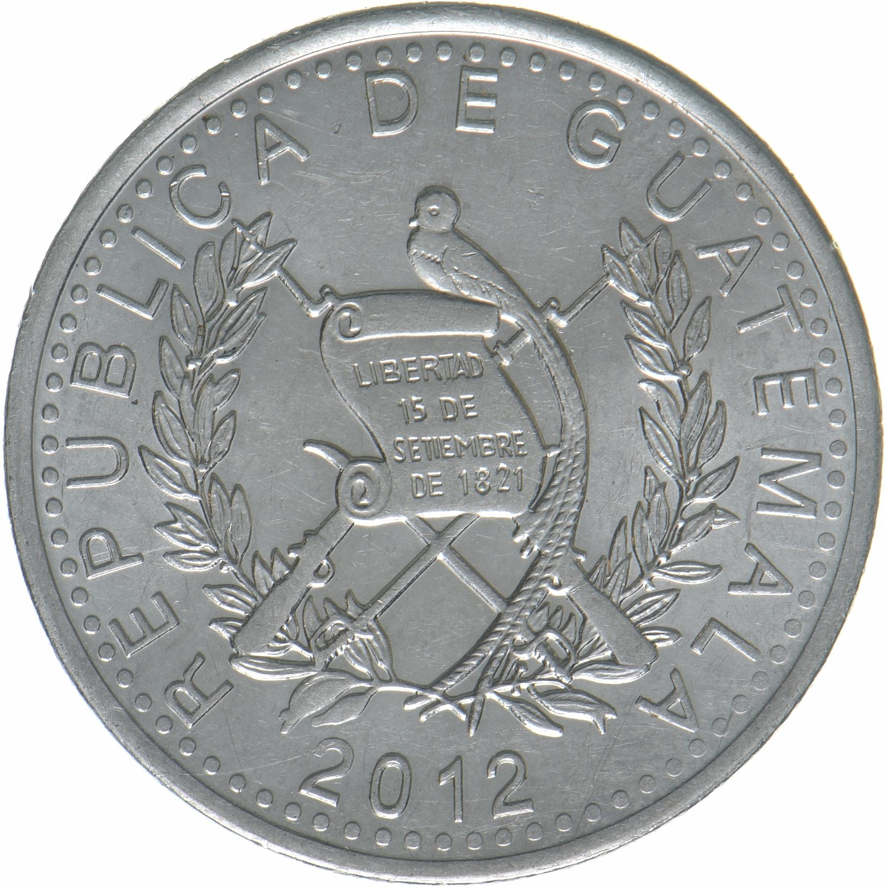 Gvatemala | 25 centų moneta | Vietinis portretas | KM:294 | 2012 - 2023
