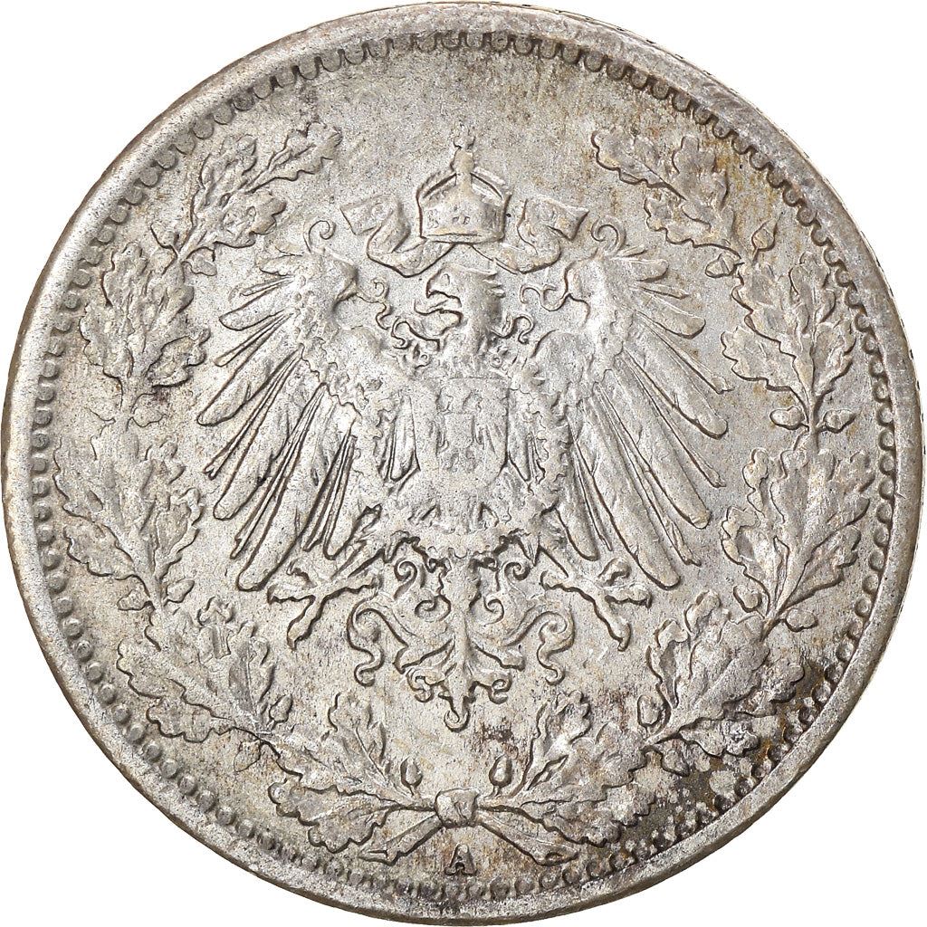 German Empire 1/2 Mark Coin | Deutsches Reich | Wilhelm II | Type 2 | KM17 | 1905 - 1919
