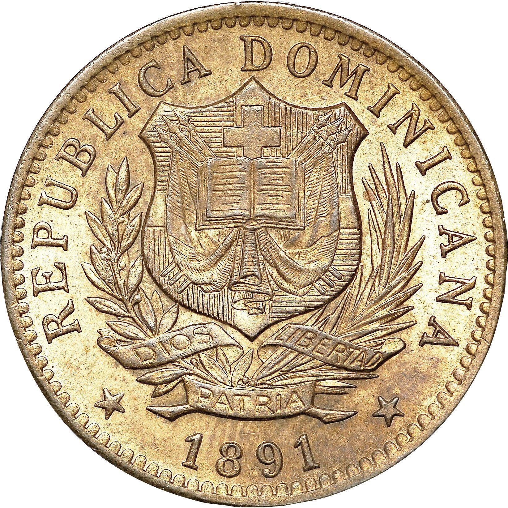 Dominican Republic 10 Centesimos | KM9 | 1891