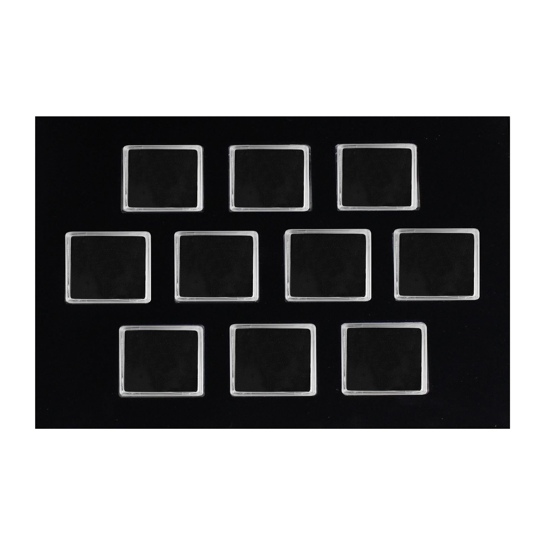 M-BOX Coin Box | Box for Presenting Coins in Square Capsules | 4 Sizes - XS to L | 12 Compartment Variations - 1 to 20