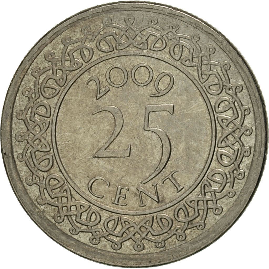 Suriname | 25 Cents Coin | Natives | Wreath | Km:14 | 1987 - 2017