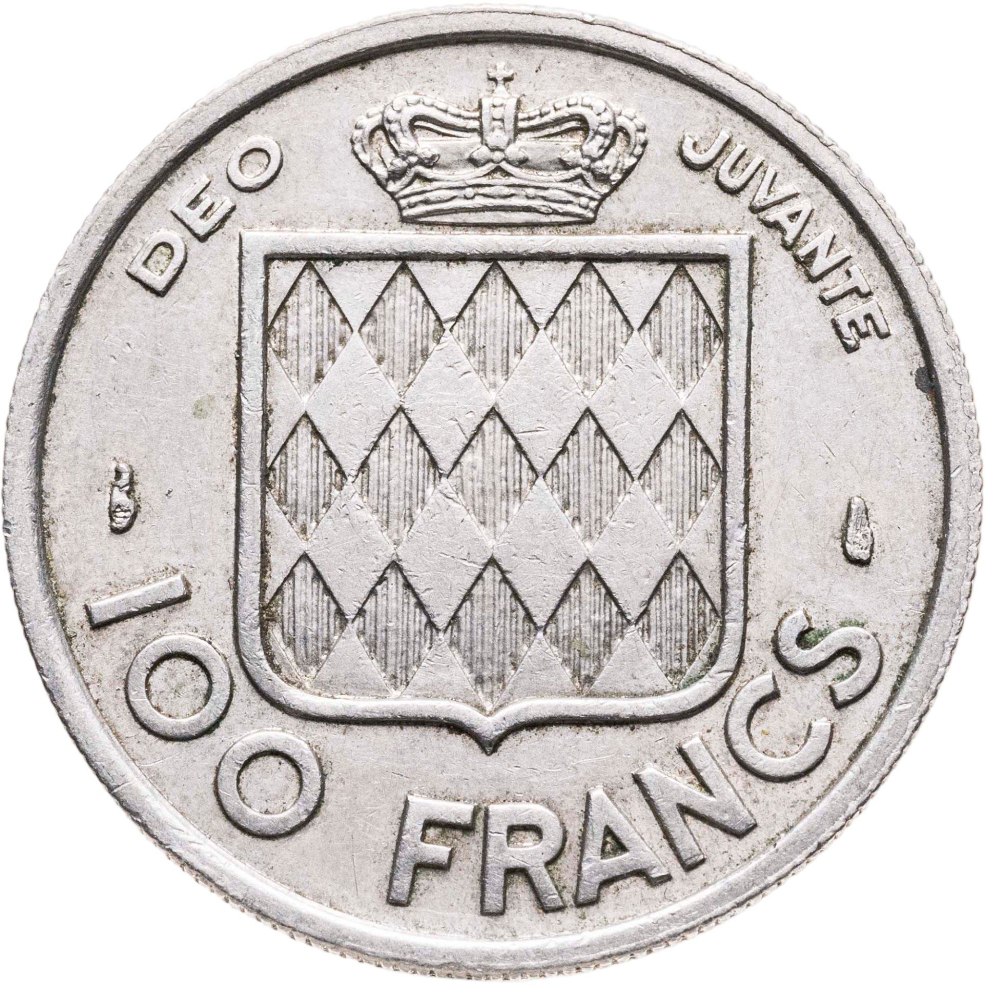 Monaco | 100 Francs Coin | Rainier III | Km:134 | 1956