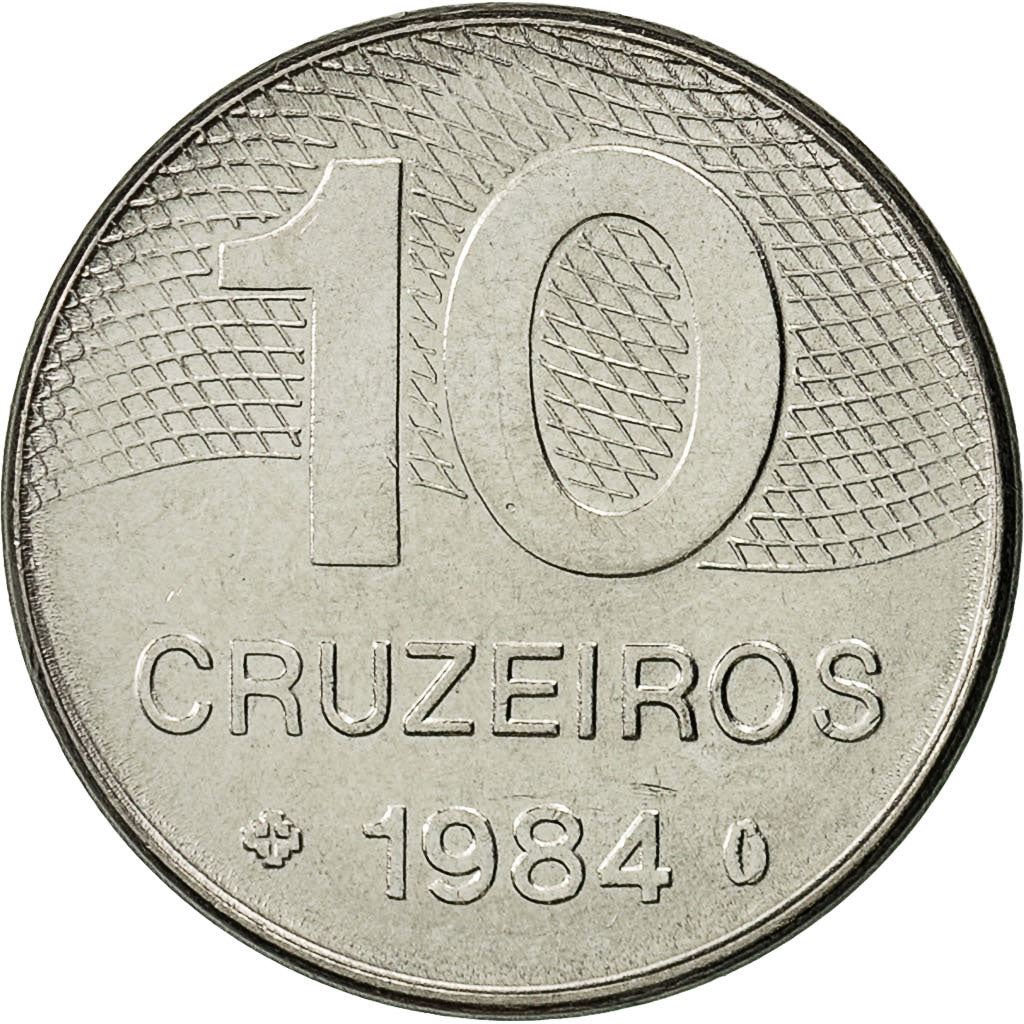 Brasiliansk 10 Cruzeiros Mønt | KM592.1 | Brasiliens hovedvejskort | 1980 - 1984