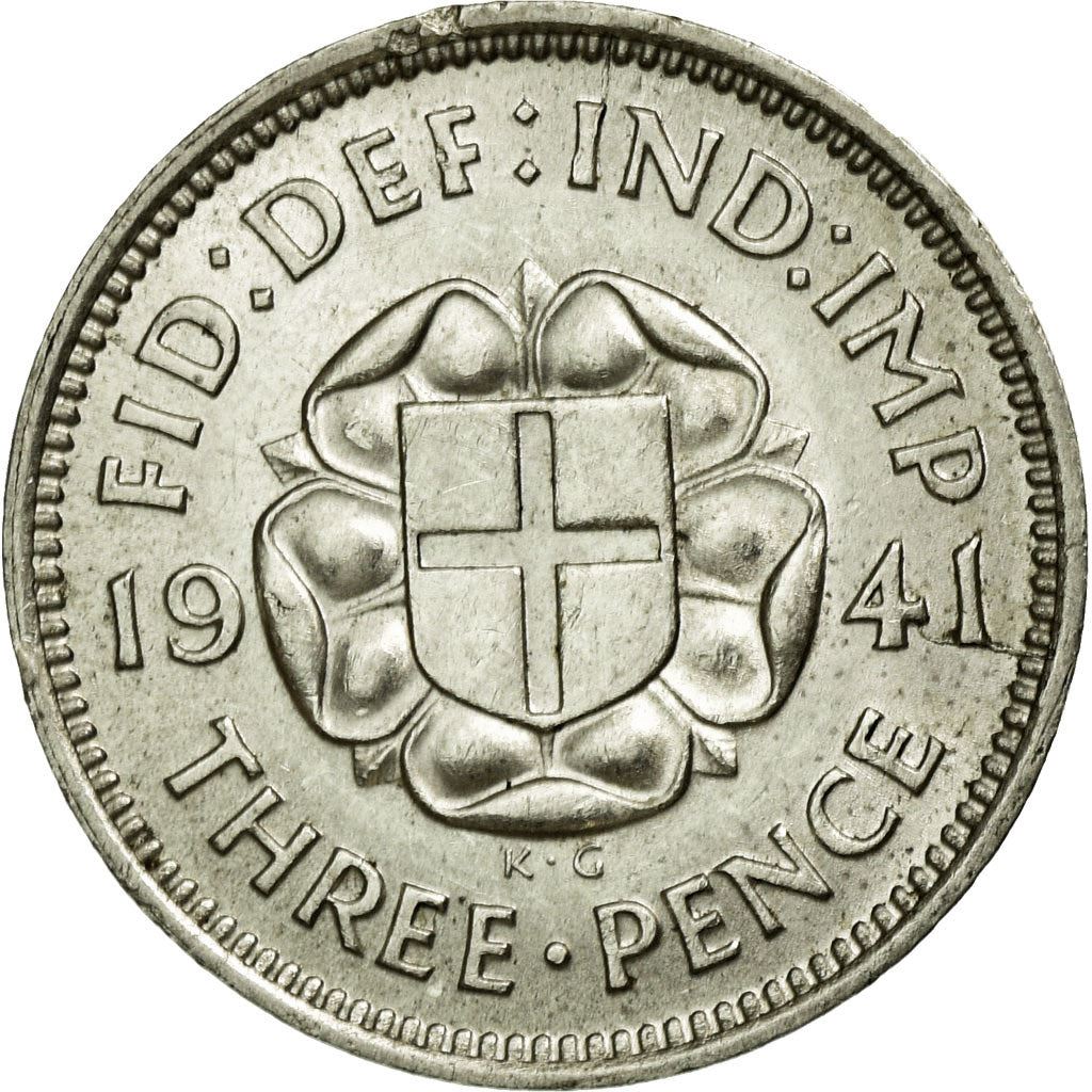 United Kingdom | 3 Pence Coin | George VI | KM:848 | 1937 - 1945