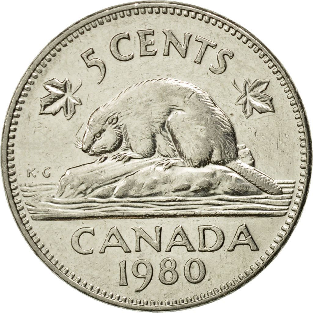 Canada | 5 Cents Coin | Nickel | 2nd portrait | KM:60.2 | 1979-1981