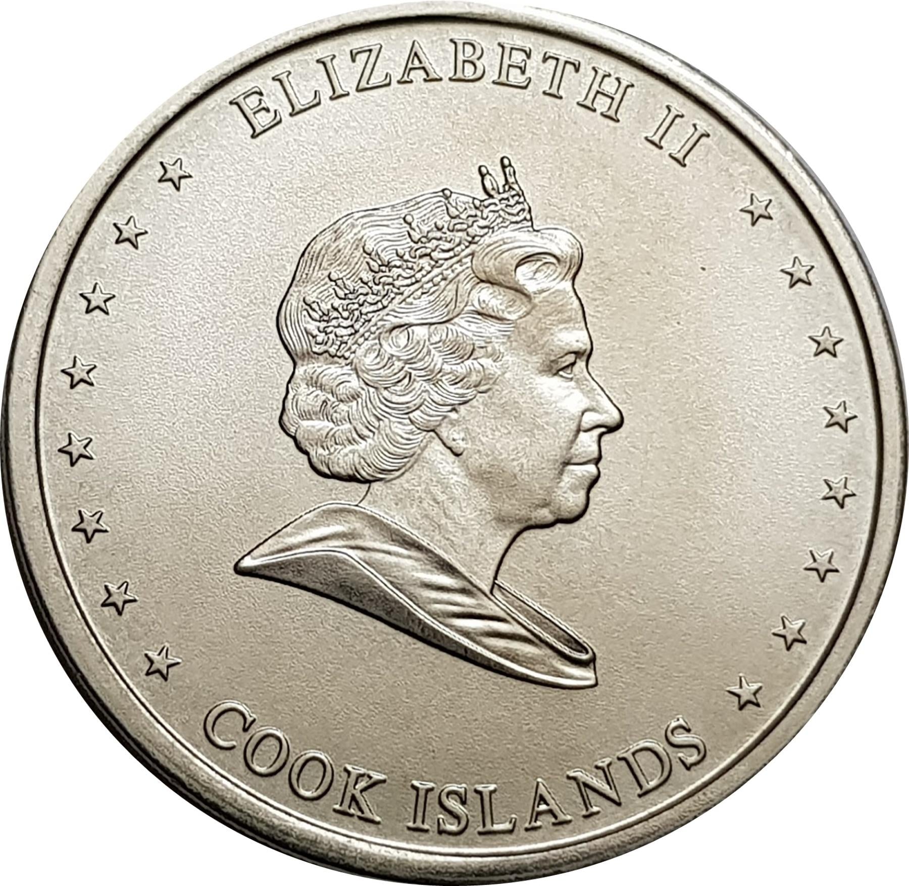 Cook Islands | 50 Cents Coin | Elizabeth II | Sailing Ship | Endeavour | KM:761 | 2010