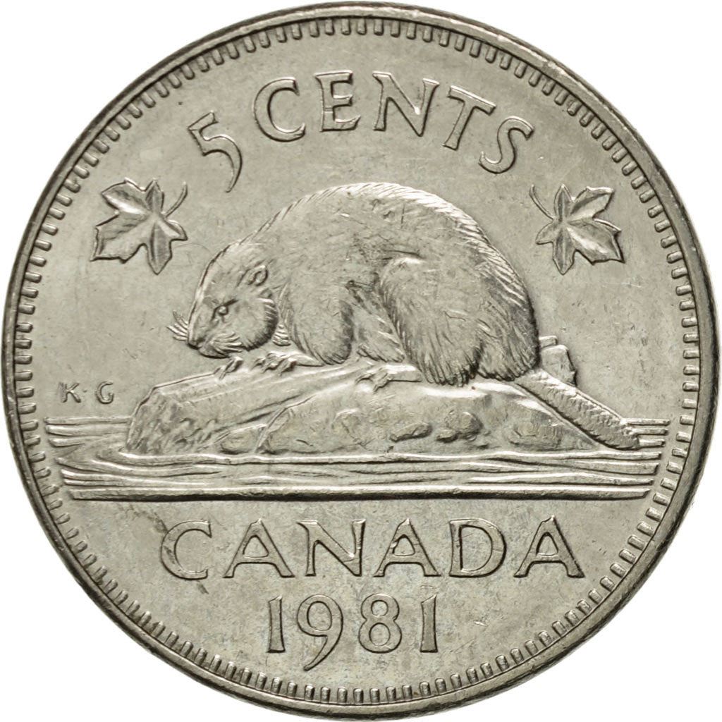 Canada | 5 Cents Coin | Nickel | 2nd portrait | KM:60.2 | 1979-1981