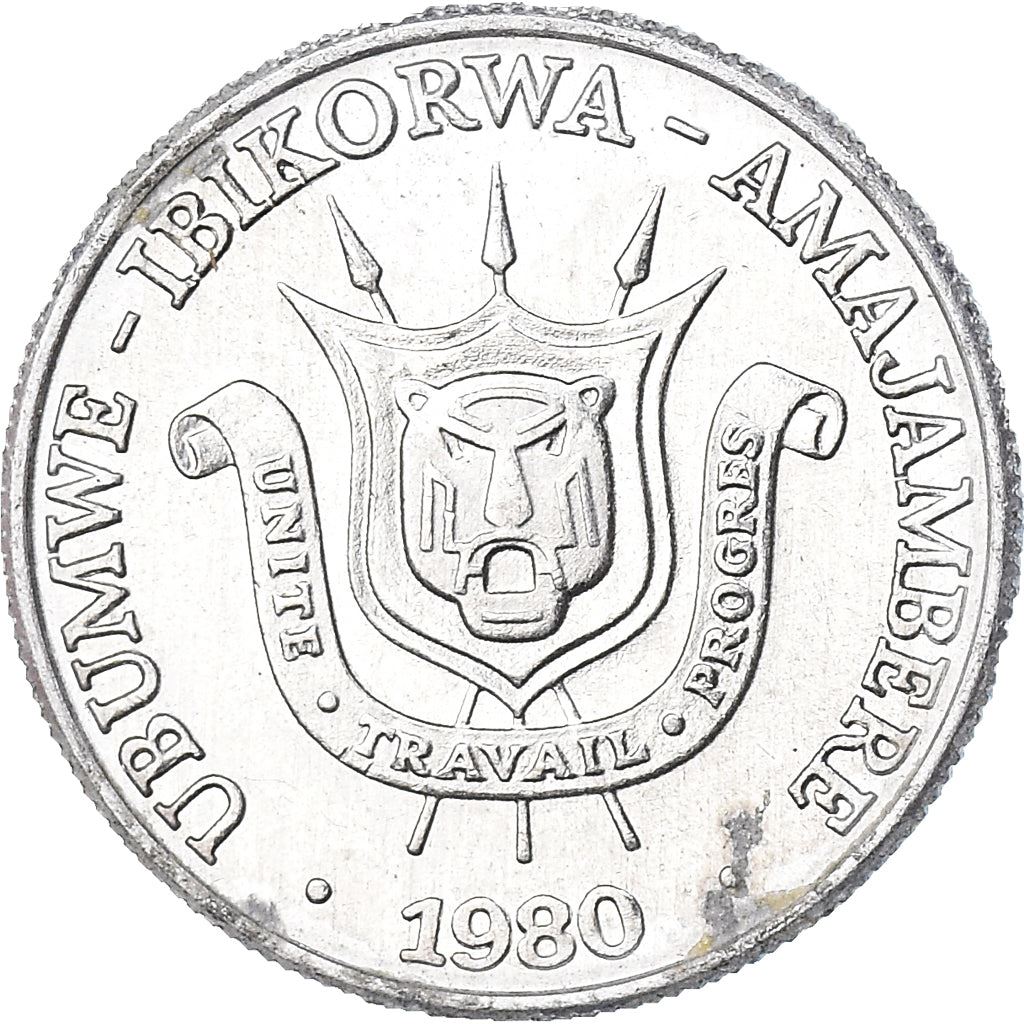 Burundi | 1 Franc Coin | National arms | Km:19 | 1976 - 2022