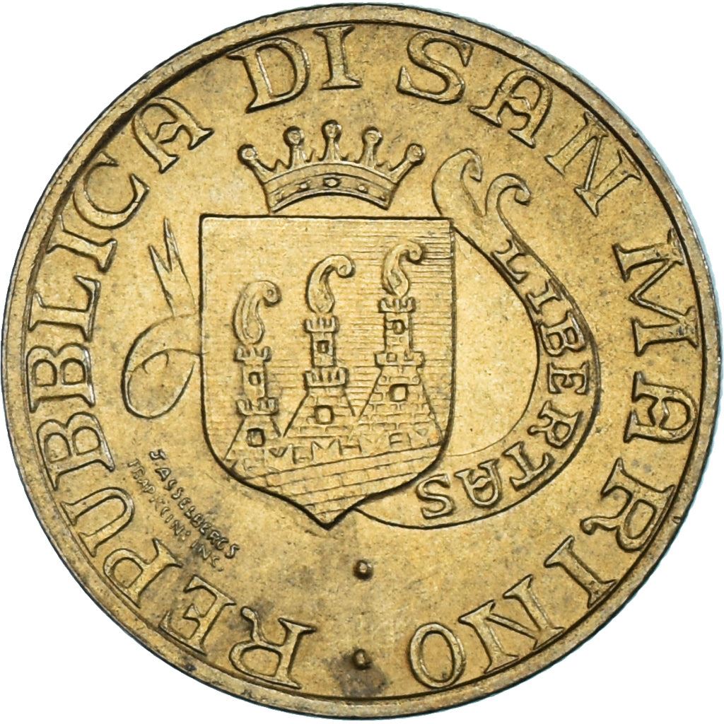 San Marino | 200 Lire Coin | the three hills | Km:238 | 1989