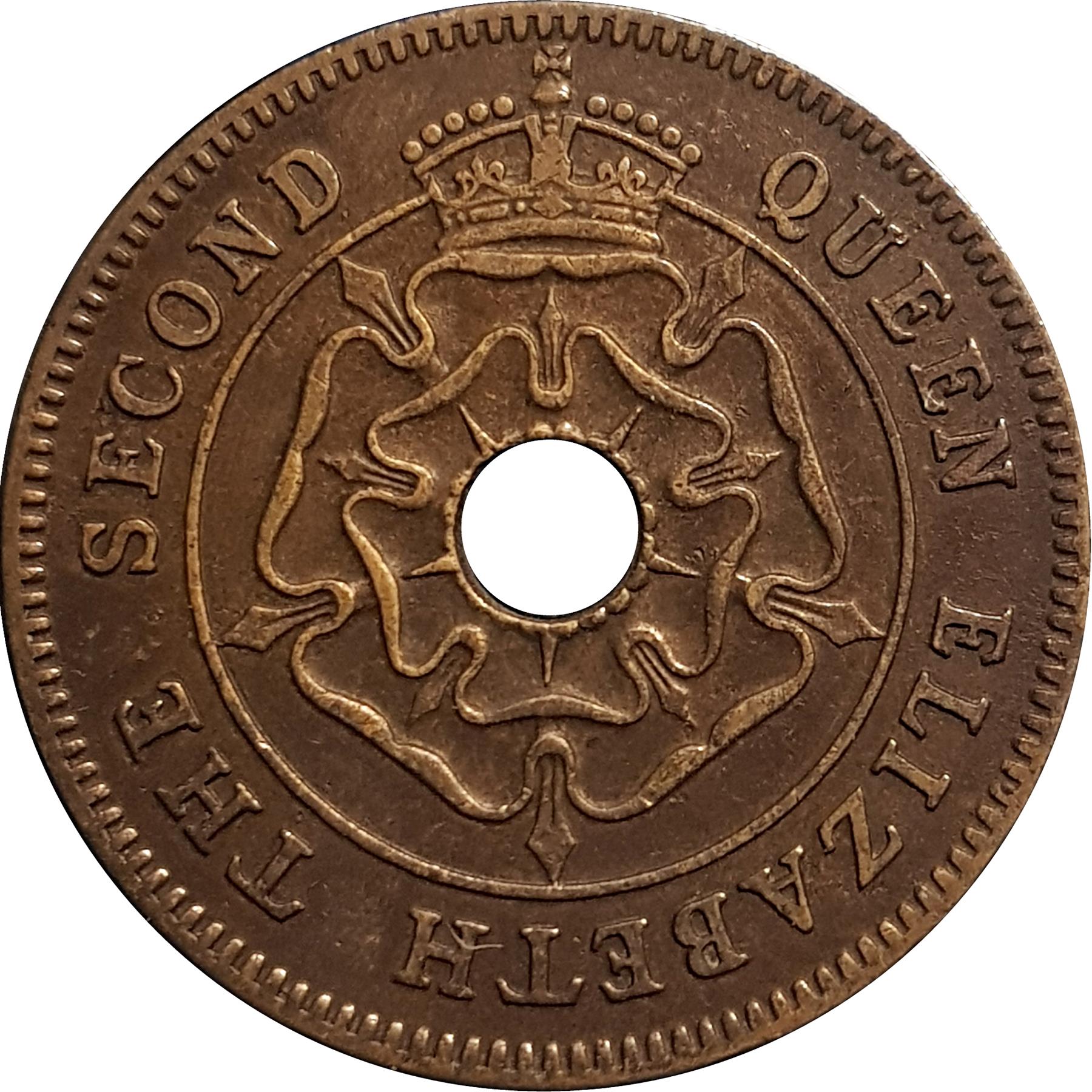Southern Rhodesia | 1/2 Penny Coin | Crowned Flower | KM:28 | 1954