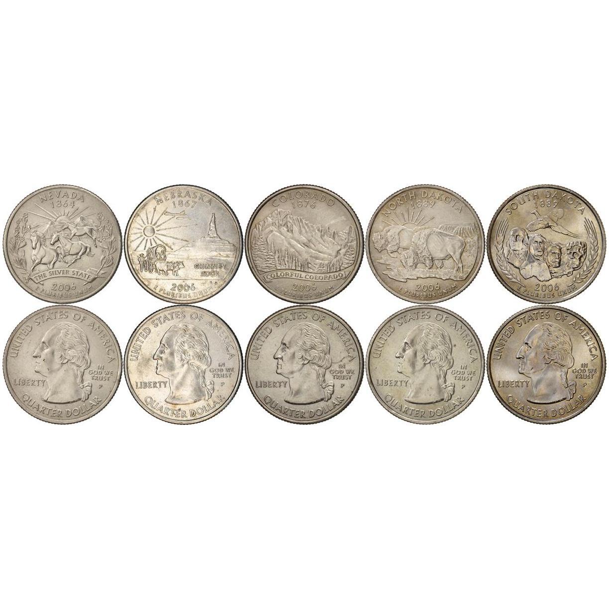United States | 5 Coin Set | 1/4 Dollar | 2006