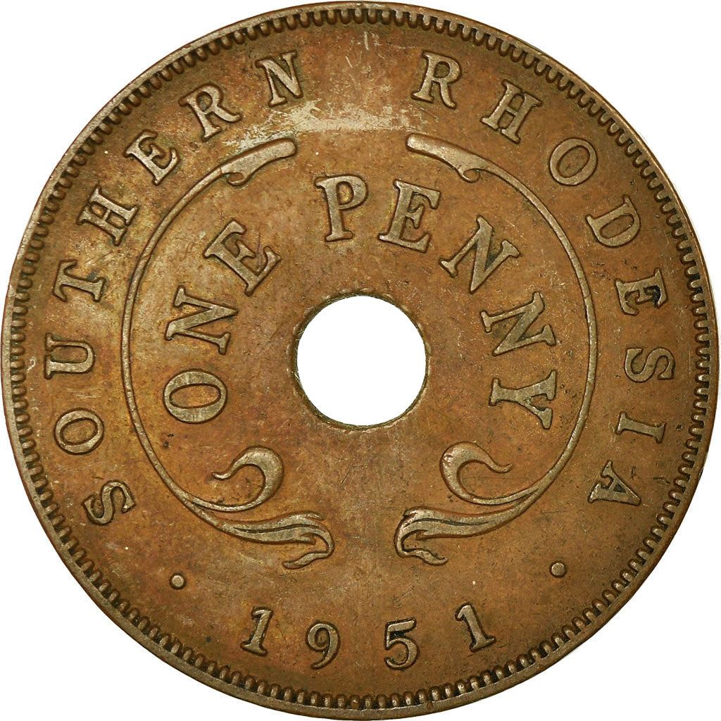 Southern Rhodesia | 1 Penny Coin | Crowned Flower | KM:25 | 1949 - 1952