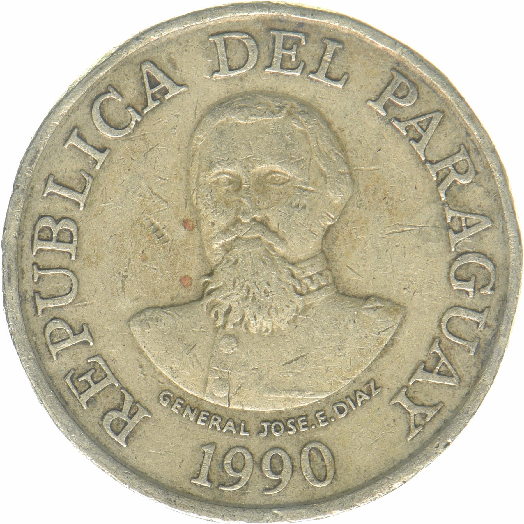 Paraguay | 100 Guaranies Coin | José Eduvigis Díaz | KM:177 | 1990