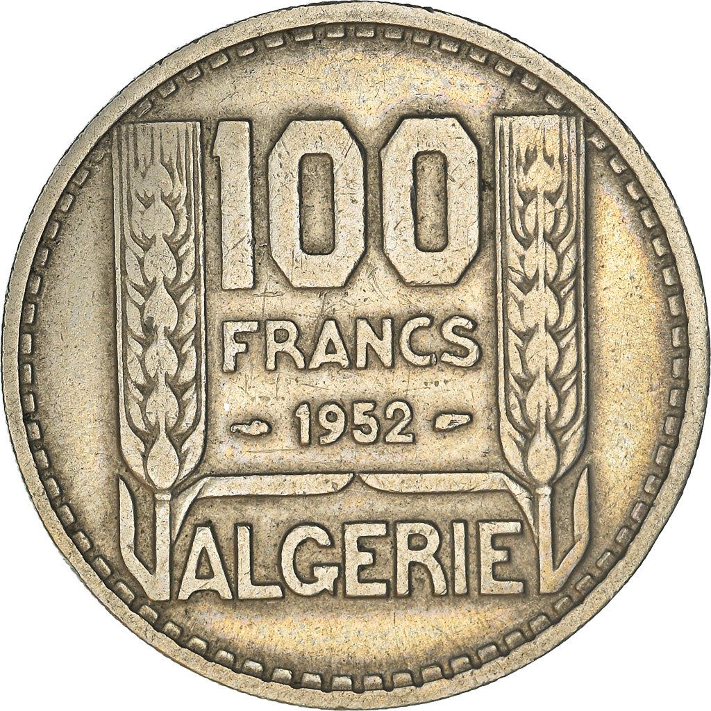 Algeria 100 Francs Coin | Marianne | Phrygian Cap | KM93 | 1950 - 1952