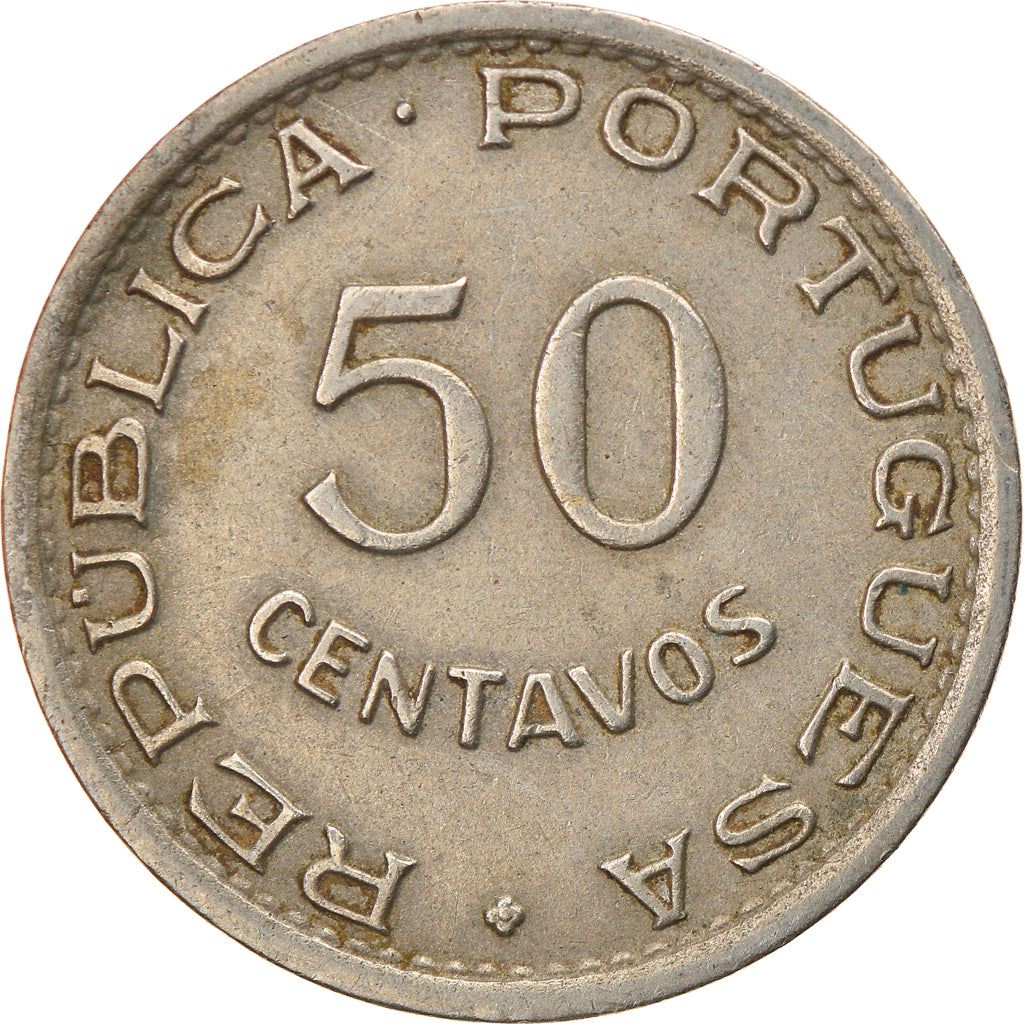 Angola | 50 Centavos Coin | Horse | Elephant | Shield | Km:72 | 1948 - 1950